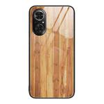 For Honor 50 SE Wood Grain Glass Protective Case(Yellow)