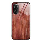 For Honor 50 SE Wood Grain Glass Protective Case(Coffee)