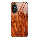 For Honor 50 SE Wood Grain Glass Protective Case(Light Brown)