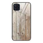 For Samsung Galaxy M32 Wood Grain Glass Protective Phone Case(Grey)