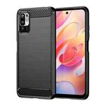 For Xiaomi Poco M3 Pro 5G Brushed Texture Carbon Fiber TPU Phone Case(Black)