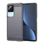 For Xiaomi Poco F4 Brushed Texture Carbon Fiber TPU Phone Case(Grey)