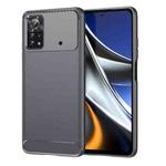 For Xiaomi Poco X4 Pro 5G Brushed Texture Carbon Fiber TPU Phone Case(Grey)