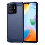 For Xiaomi Poco C40 Brushed Texture Carbon Fiber TPU Phone Case(Blue)