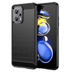 For Xiaomi Poco X4 GT Brushed Texture Carbon Fiber TPU Phone Case(Black)