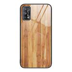 For Realme 7 Wood Grain Glass Protective Case(Yellow)