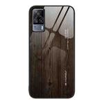 For vivo S9e Wood Grain Glass Protective Case(Black)