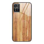 For vivo S10 Wood Grain Glass Protective Case(Yellow)