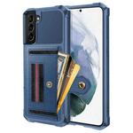 For Samsung Galaxy S22+ 5G ZM06 Card Bag TPU + Leather Phone Case(Blue)