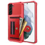 For Samsung Galaxy S21 5G ZM06 Card Bag TPU + Leather Phone Case(Red)