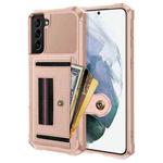 For Samsung Galaxy S21+ 5G ZM06 Card Bag TPU + Leather Phone Case(Pink)