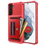 For Samsung Galaxy S21+ 5G ZM06 Card Bag TPU + Leather Phone Case(Red)