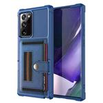For Samsung Galaxy Note20 ZM06 Card Bag TPU + Leather Phone Case(Blue)