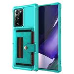 For Samsung Galaxy Note20 Ultra ZM06 Card Bag TPU + Leather Phone Case(Cyan)
