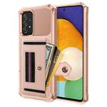 For Samsung Galaxy A52 5G / 4G ZM06 Card Bag TPU + Leather Phone Case(Pink)