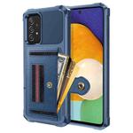 For Samsung Galaxy A52 5G / 4G ZM06 Card Bag TPU + Leather Phone Case(Blue)