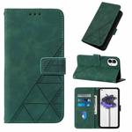 For Nothing Phone 1 3D Embossed Flip Leather Phone Case(Dark Green)