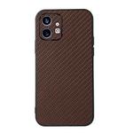 For Nothing Phone 1 Carbon Fiber Texture PU Phone Case(Brown)