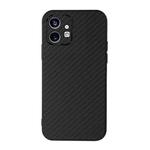 For Nothing Phone 1 Carbon Fiber Texture PU Phone Case(Black)
