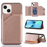 For iPhone 14 Skin Feel PU + TPU + PC Back Cover Shockproof Case /13(Rose Gold)