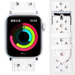 Genuine Leather Woven Watch Strap For Apple Watch Ultra 49mm / Series 8&7 45mm / SE 2&6&SE&5&4 44mm / 3&2&1 42mm(White)