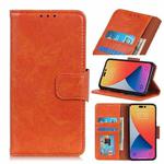 For iPhone 14 Pro Max Nappa Texture Leather Case (Orange)