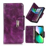 For iPhone 14 6 Card Slots Leather Phone Case (Purple)