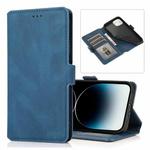 For iPhone 14 Pro Retro Magnetic Closing Clasp Leather Case(Navy Blue)