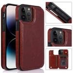 For iPhone 14 Pro Double Buckle Phone Case(Brown)