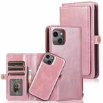 For iPhone 14 Plus Strong Magnetic Detachable Leather Case (Rose Gold)