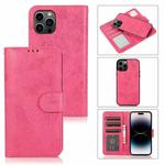 For iPhone 14 Pro Max 2 in 1 Detachable Leather Case (Pink)