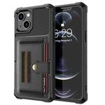 For iPhone 13 mini ZM06 Card Bag TPU + Leather Phone Case (Black)