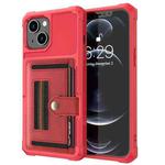 For iPhone 13 mini ZM06 Card Bag TPU + Leather Phone Case (Red)