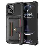 For iPhone 13 ZM06 Card Bag TPU + Leather Phone Case(Black)