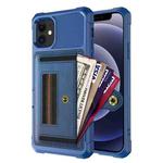 For iPhone 12 mini ZM06 Card Bag TPU + Leather Phone Case (Blue)