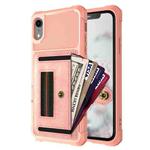 For iPhone XR ZM06 Card Bag TPU + Leather Phone Case(Pink)