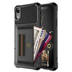 For iPhone XR ZM06 Card Bag TPU + Leather Phone Case(Black)