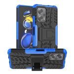 For Xiaomi Redmi Note 11T Pro Tire Texture TPU + PC Phone Case with Holder(Blue)