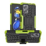 For Xiaomi Redmi Note 11T Pro Tire Texture TPU + PC Phone Case with Holder(Green)