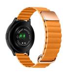 For Samsung Galaxy Watch3 45mm 20mm Magnetic Buckle Leather Watch Band(Orange)