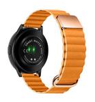 For Samsung Galaxy Watch3 45mm 22mm Magnetic Buckle Leather Watch Band(Orange)