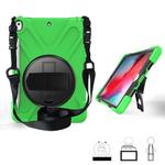 For iPad Pro 10.5 360 Degree Rotation Silicone Protective Cover with Holder & Hand Strap & Long Strap & Pencil Slot(Grenn)