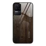 For Xiaomi Redmi K50 Pro Wood Grain Glass Protective Case(Black)