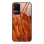 For Xiaomi Redmi K50 Pro Wood Grain Glass Protective Case(Light Brown)
