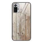 For Xiaomi Redmi Note 10 Pro 4G Wood Grain Glass Protective Case(Grey)