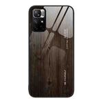 For Xiaomi Redmi Note 11 5G/Poco M4 Pro Wood Grain Glass Protective Case(Black)