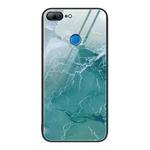 For Honor 9 Lite Marble Pattern Glass Protective Phone Case(Green Ocean)