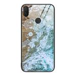 For Huawei Nova 3i Marble Pattern Glass Protective Phone Case(Beach)