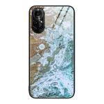 For Huawei Nova 8 Pro Marble Pattern Glass Protective Phone Case(Beach)
