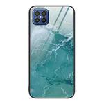 For Huawei Nova 8 SE Marble Pattern Glass Protective Phone Case(Green Ocean)